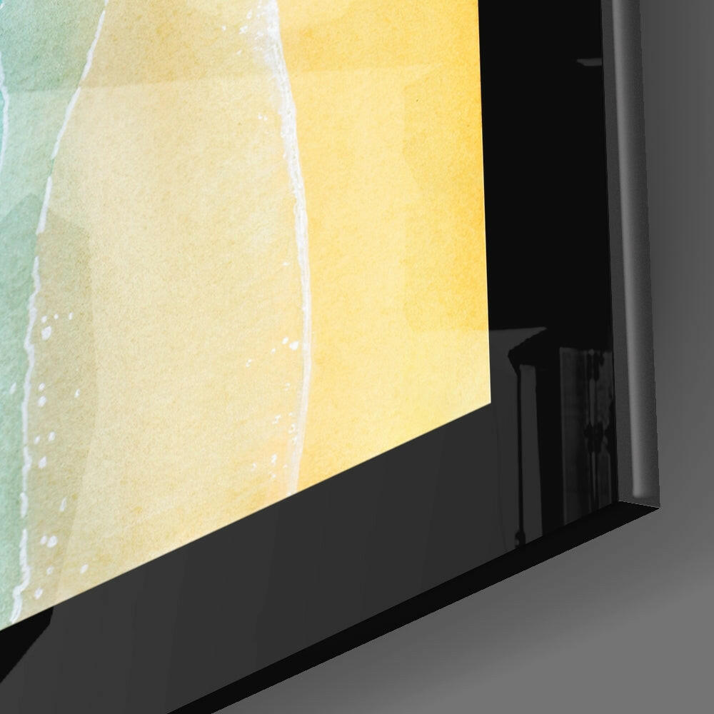 Sun Sea Beach Glass Wall Art.