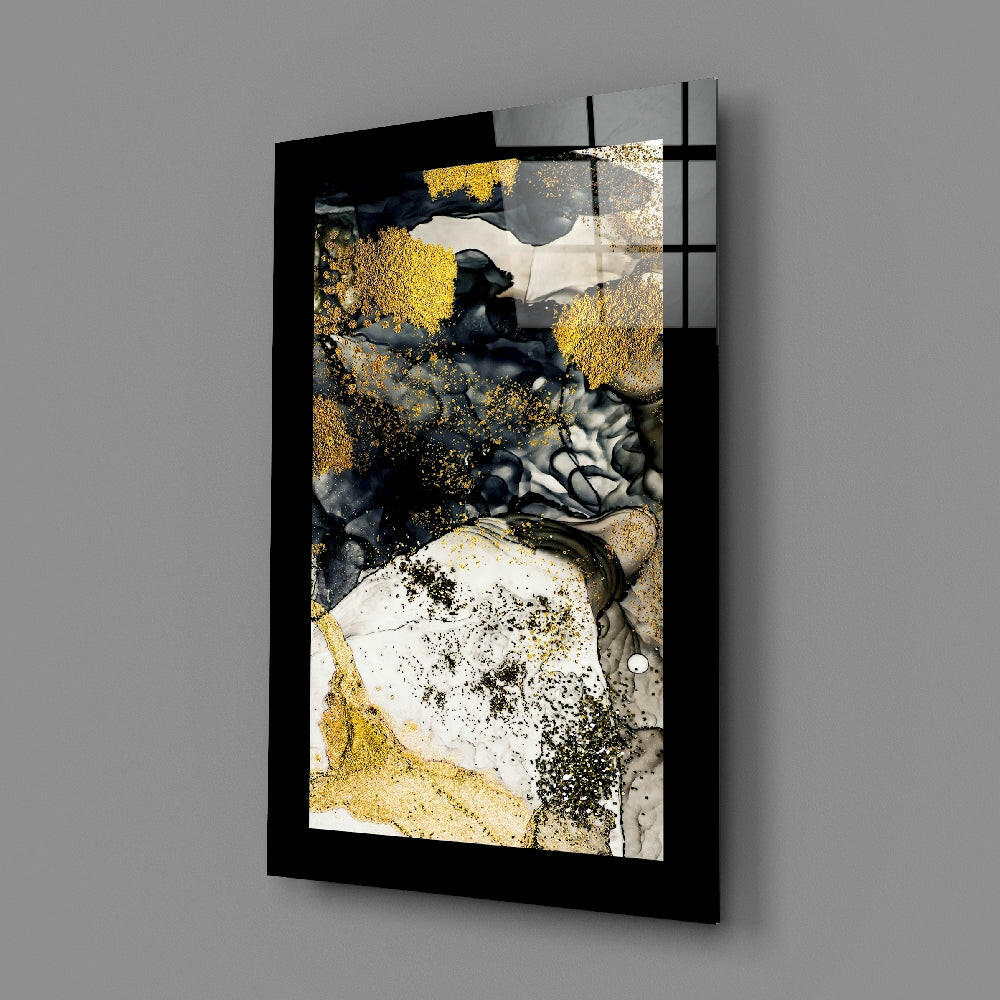 Gold Powder Graphite Glass Wall Art.