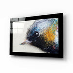 Cute Bird glass wall art displayed above a console in a child's room