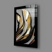 Fluid-art panel bringing mineral poise to a foyer