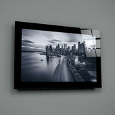 Editorial-photo panel bringing noir gravity to a man cave