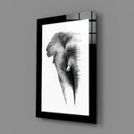 Pencil-sketch panel bringing monochrome calm to a bedroom