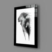 Pencil-sketch panel bringing monochrome calm to a bedroom