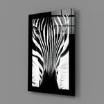 Editorial-photo panel bringing graphic gravity to a foyer