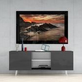 Calm Sea glass wall art styled above a console in a meditation room