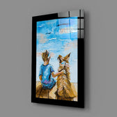 Palette-knife panel bringing tender warmth to a bedroom