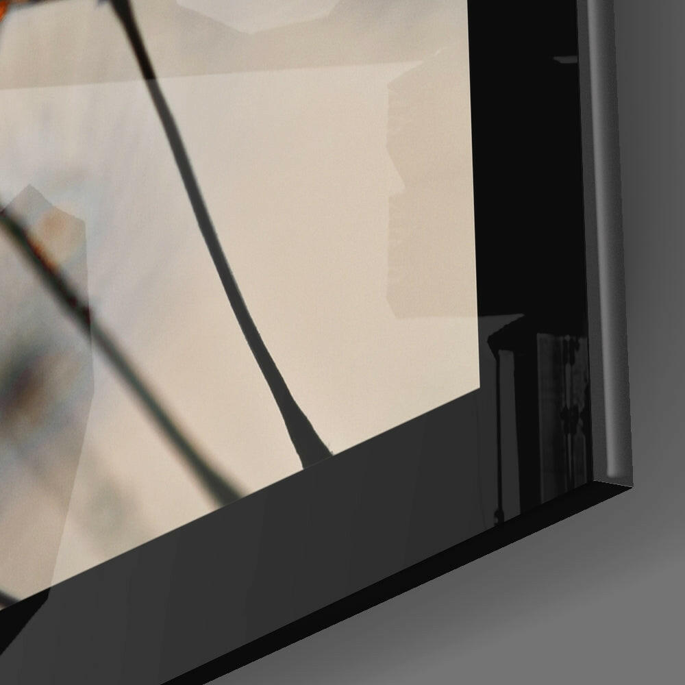 Cinnamon Dandelion Glass Wall Art.