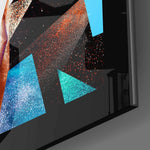 Modern Woman close-up showing glittered face and prism shards