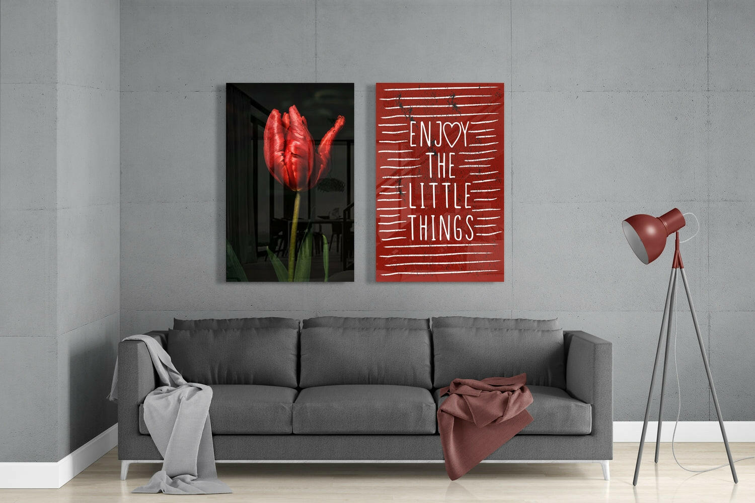Enjoy the Little Things 2 Pieces Combine Glass Wall Art | Insigne Art Design.