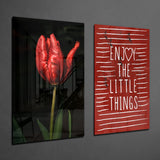 Enjoy the Little Things 2 Pieces Combine Glass Wall Art | Insigne Art Design