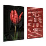 Enjoy the Little Things 2 Pieces Combine Glass Wall Art | Insigne Art Design