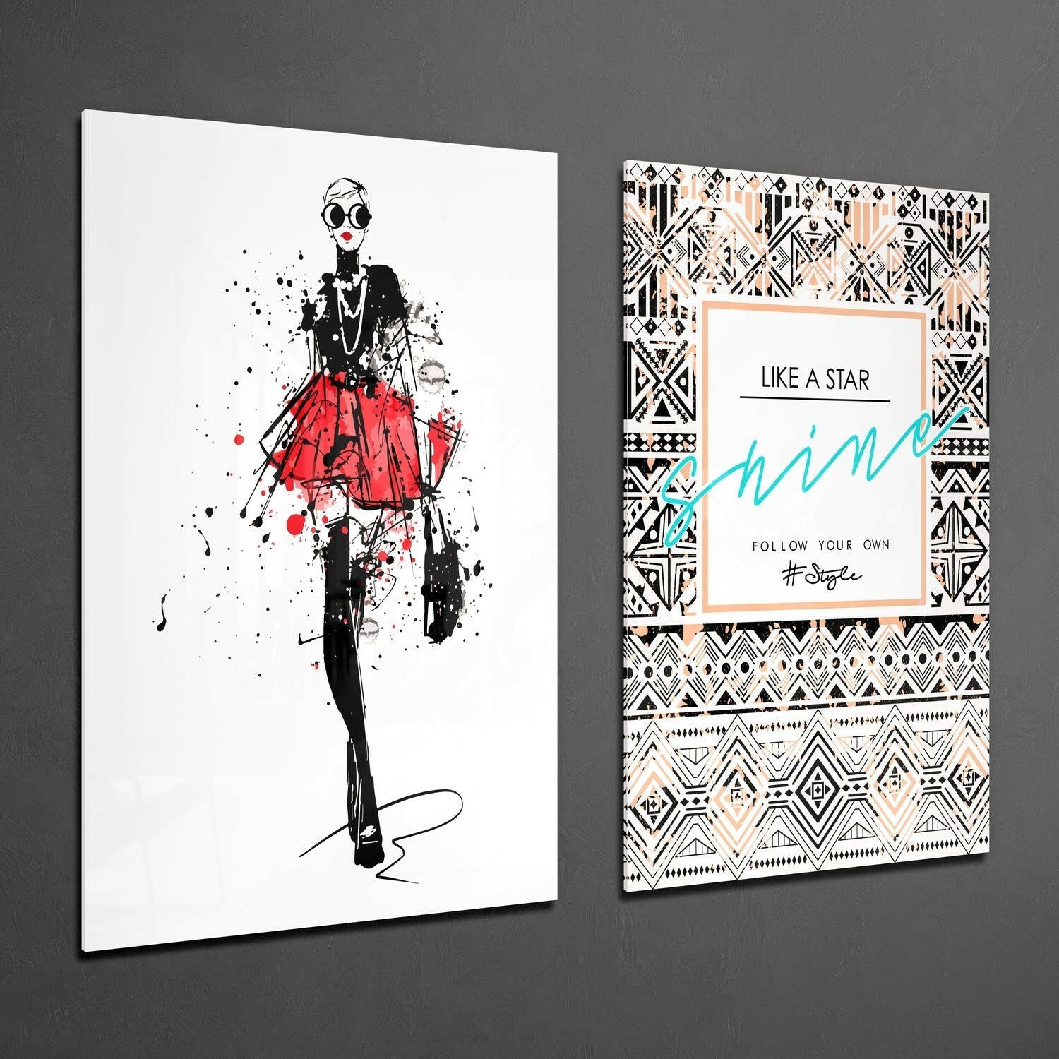 Enjoy the Little Things 2 Pieces Combine Glass Wall Art | Insigne Art Design.