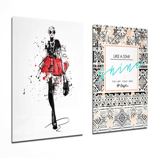 Enjoy the Little Things 2 Pieces Combine Glass Wall Art | Insigne Art Design.