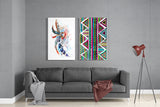 Indian Style 2 Pieces Combine Glass Wall Art | Insigne Art Design