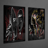 The Style of Picasso 2 Pieces Combine Glass Wall Art | Insigne Art Design