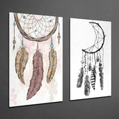 Dreamcatcher 2 Pieces Combine Glass Wall Art | Insigne Art Design.