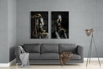Women 2 Pieces Combine Glass Wall Art | Insigne Art Design.