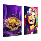 Marilyn Monroe 2 Pieces Combine Glass Wall Art | Insigne Art Design.