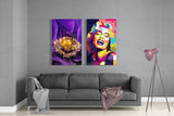 Marilyn Monroe 2 Pieces Combine Glass Wall Art | Insigne Art Design