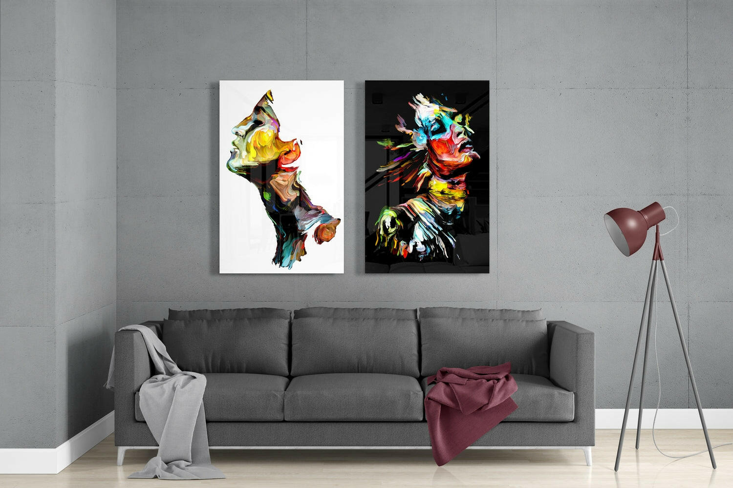 Feel the Music 2 Pieces Combine Glass Wall Art | Insigne Art Design.