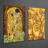 Klimt 2 Pieces Combine Glass Wall Art | Insigne Art Design