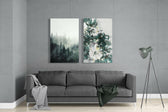 Tones of Green 2 Pieces Combine Glass Wall Art | Insigne Art Design.