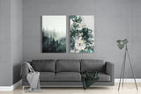Tones of Green 2 Pieces Combine Glass Wall Art | Insigne Art Design