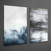 Blue Touches 2 Pieces Combine Glass Wall Art | Insigne Art Design.