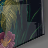 Trap Behind Flowers Glass Wall Art  || Designers Collection | Insigne Art Design