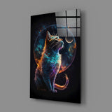 Moon Cat Glass Wall Art  || Designer Collection | Insigne Art Design