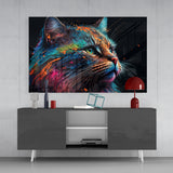 Colorful Cat Glass Wall Art  || Designers Collection | Insigne Art Design