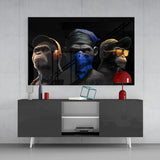 3 Wise Monkeys Glass Wall Art || Designers Collection