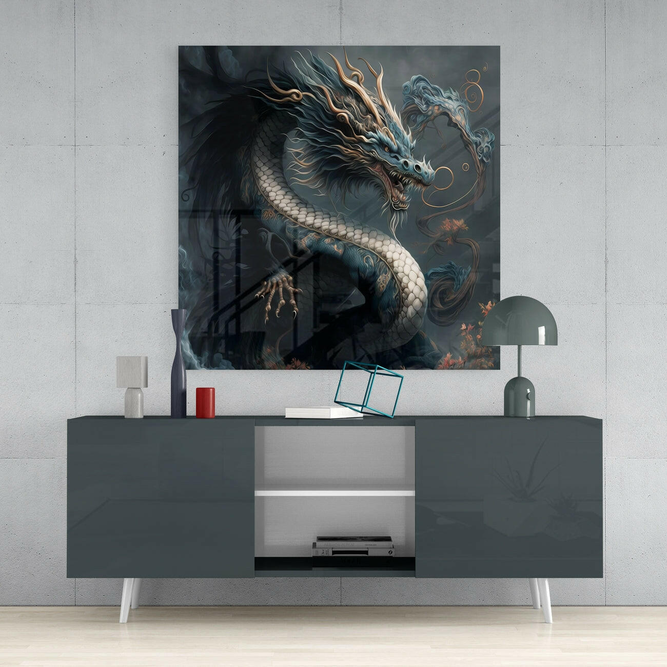 Dragon's Roar Glass Wall Art  || Designers Collection | Insigne Art Design.