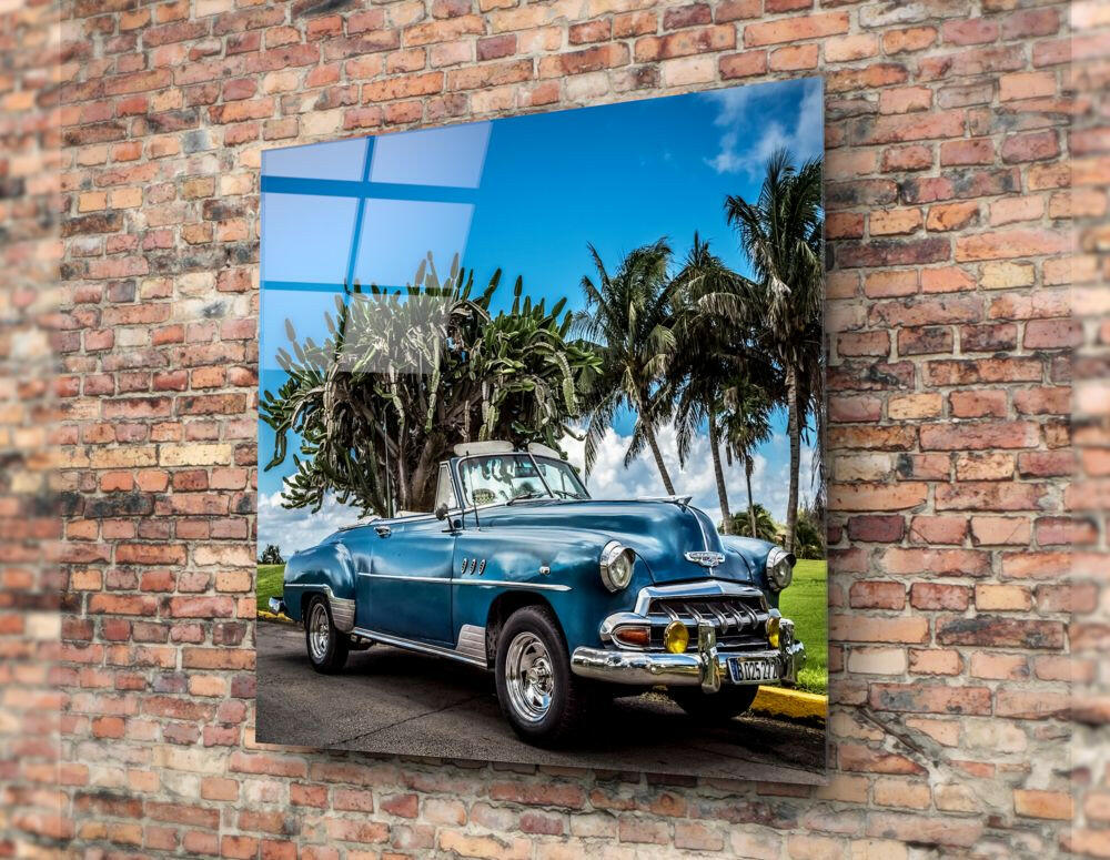 Classic Car Glass Wall Art.