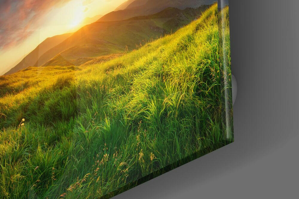 Mountain Landscape Glass Wall Art.