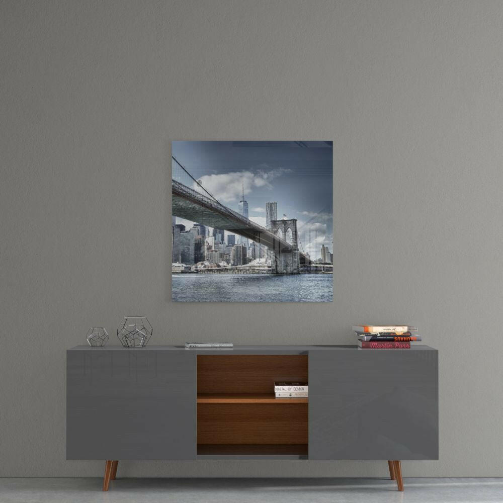 Brooklyn Bridge Glass Wall Art.