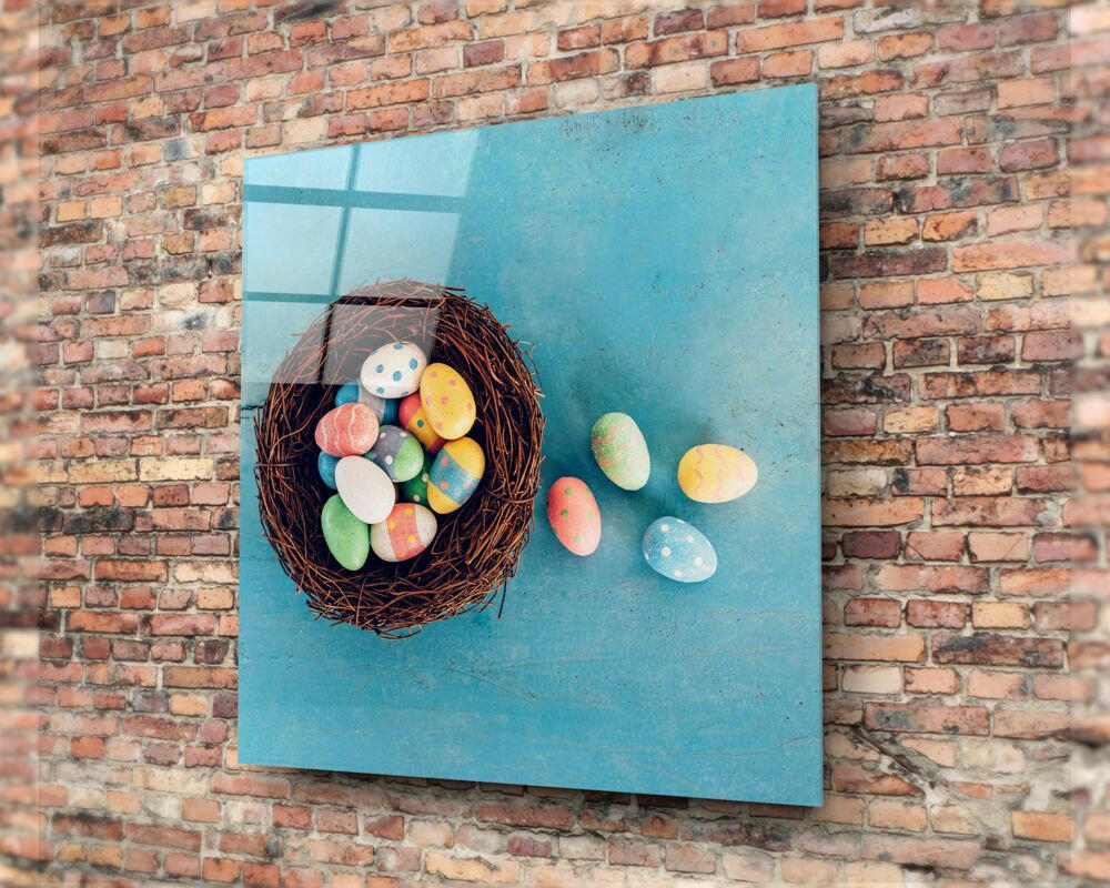 Easter Eggs Glass Wall Art.