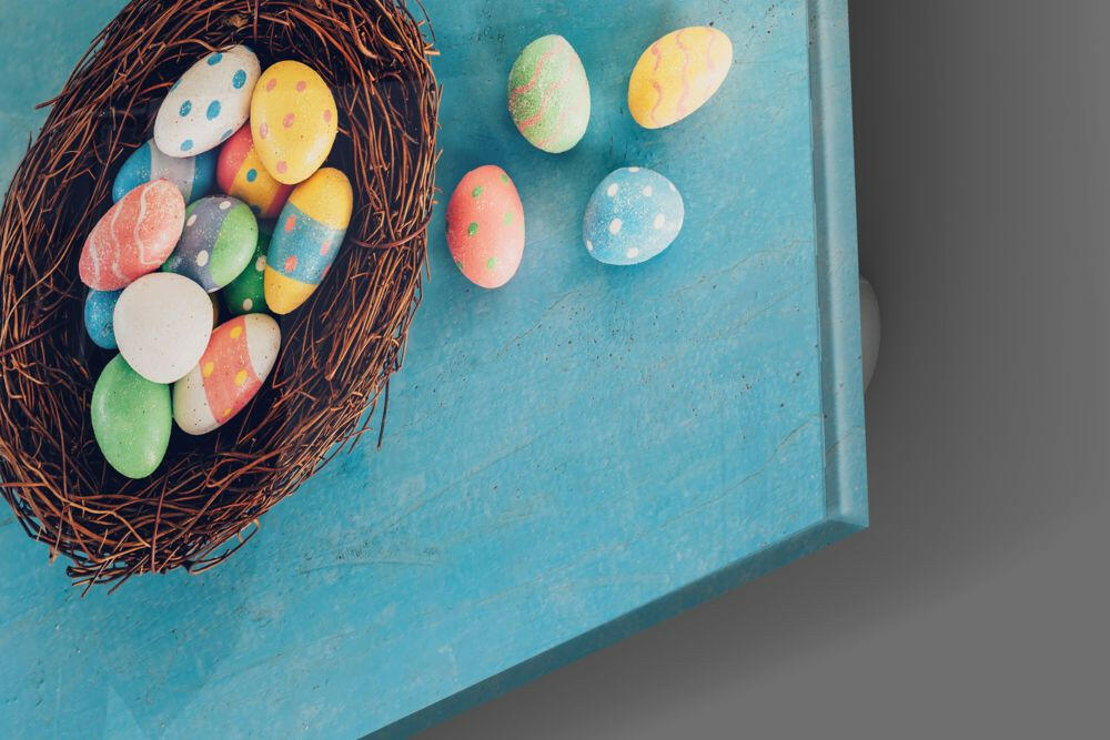 Easter Eggs Glass Wall Art.