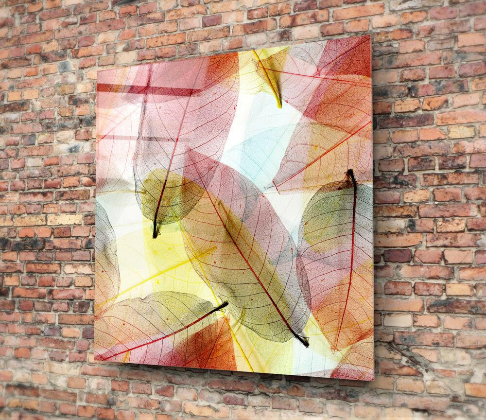 Colorful Leaves Glass Wall Art.