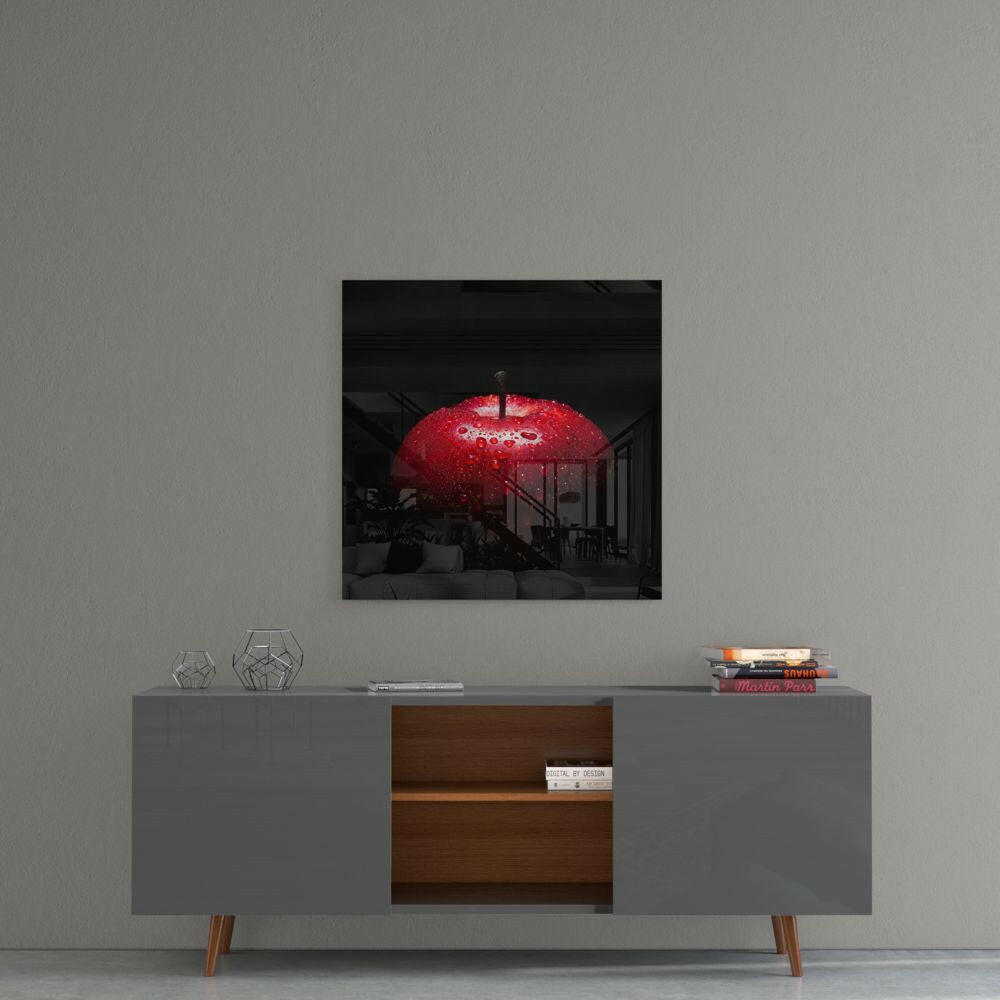 Red Apple Glass Wall Art.