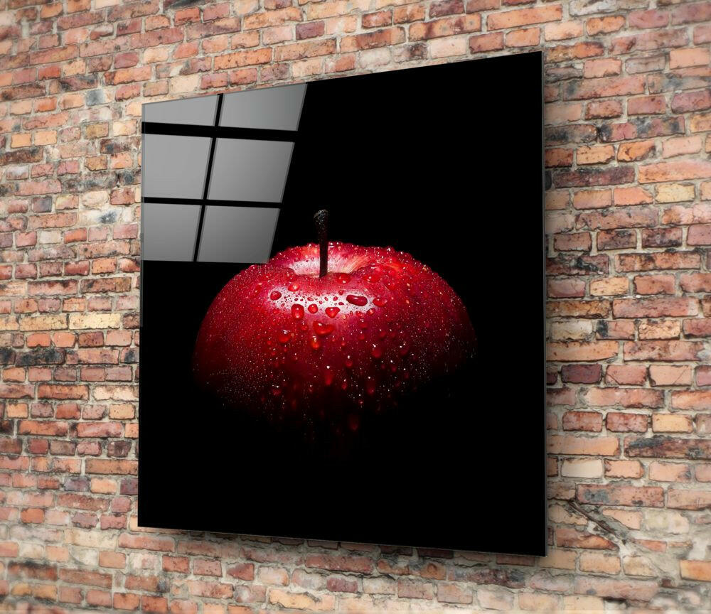 Red Apple Glass Wall Art.