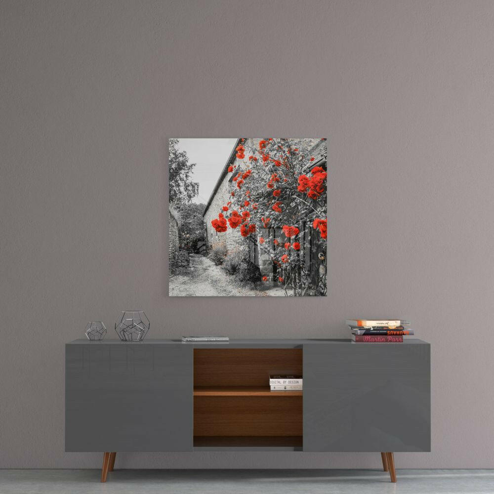 Red Roses Glass Wall Art.