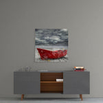 Red Kayak Glass Wall Art.