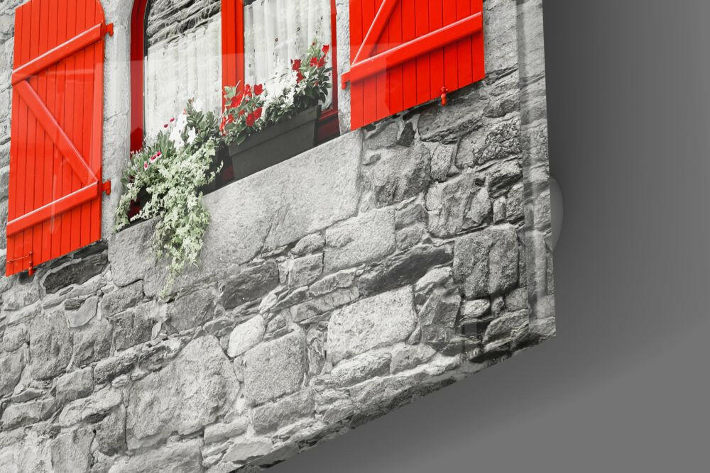 Red Window Glass Wall Art.
