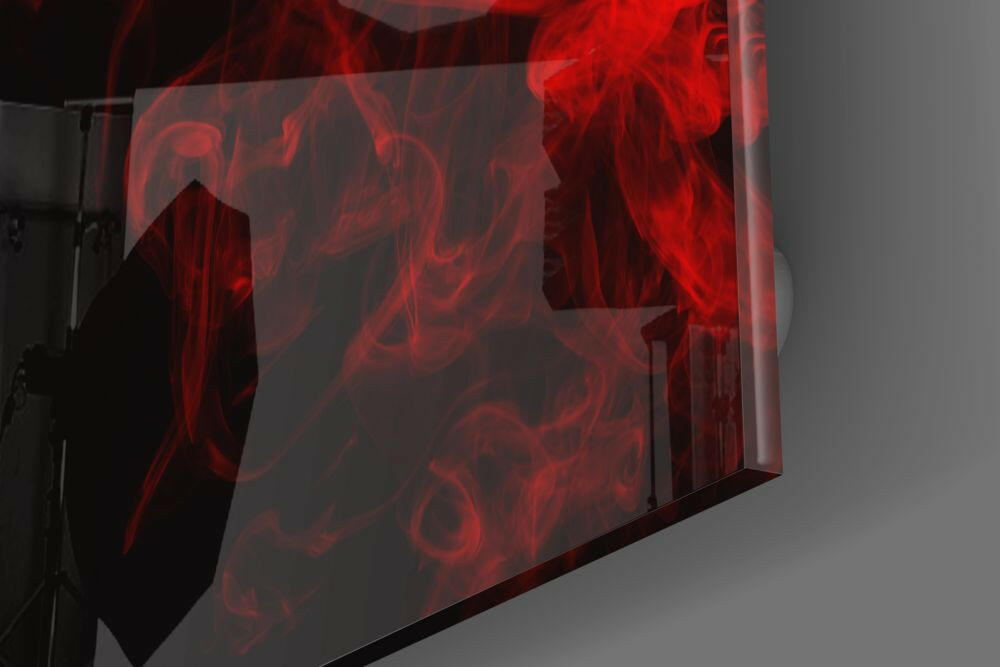 Red Smoke Glass Wall Art.