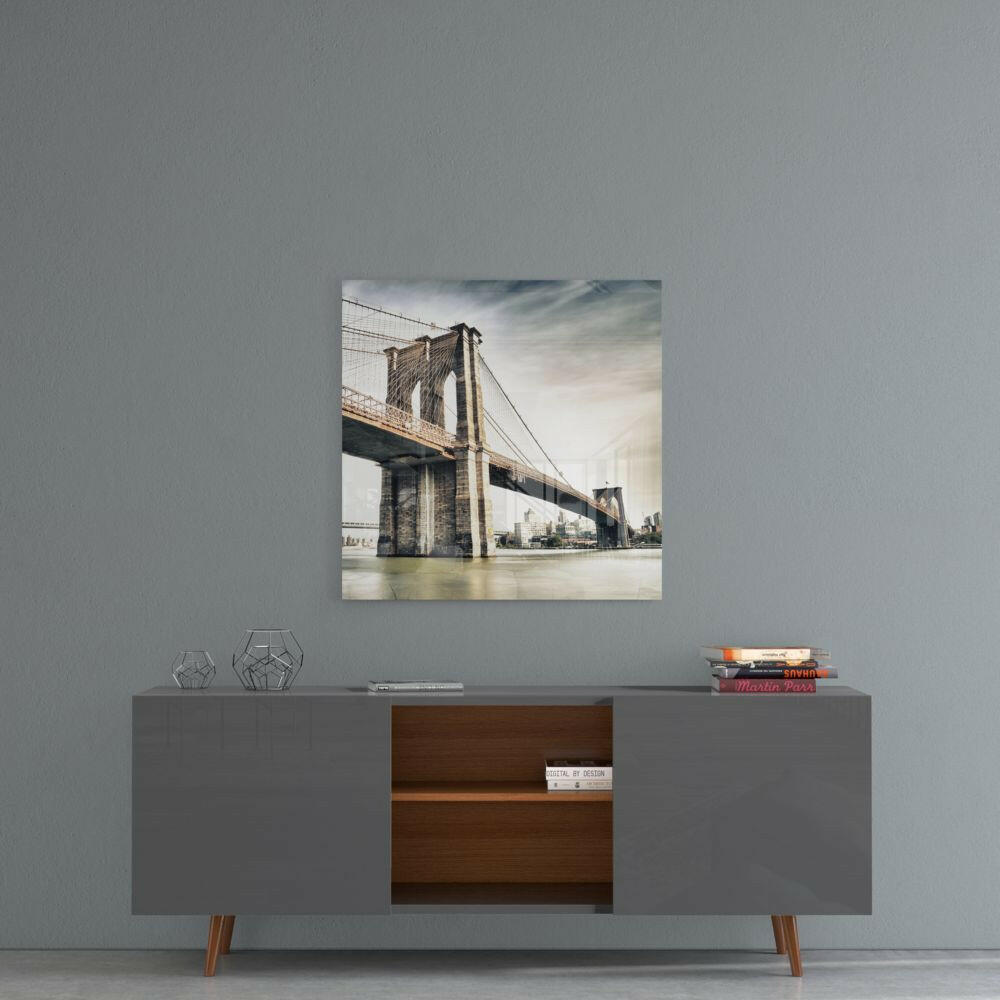 Brooklyn Bridge Glass Wall Art.