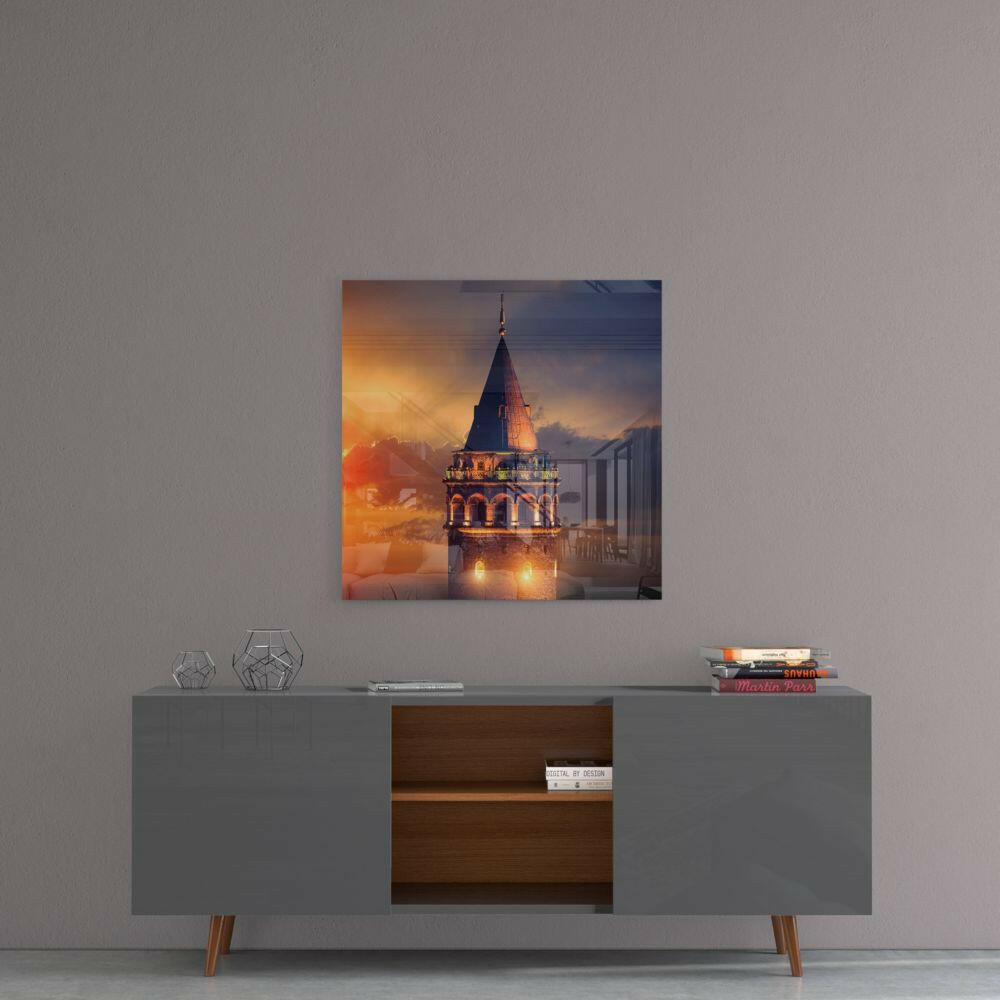 Galata Tower Glass Wall Art.