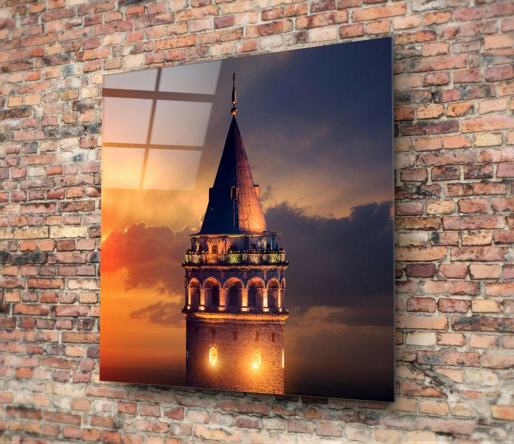 Galata Tower Glass Wall Art.