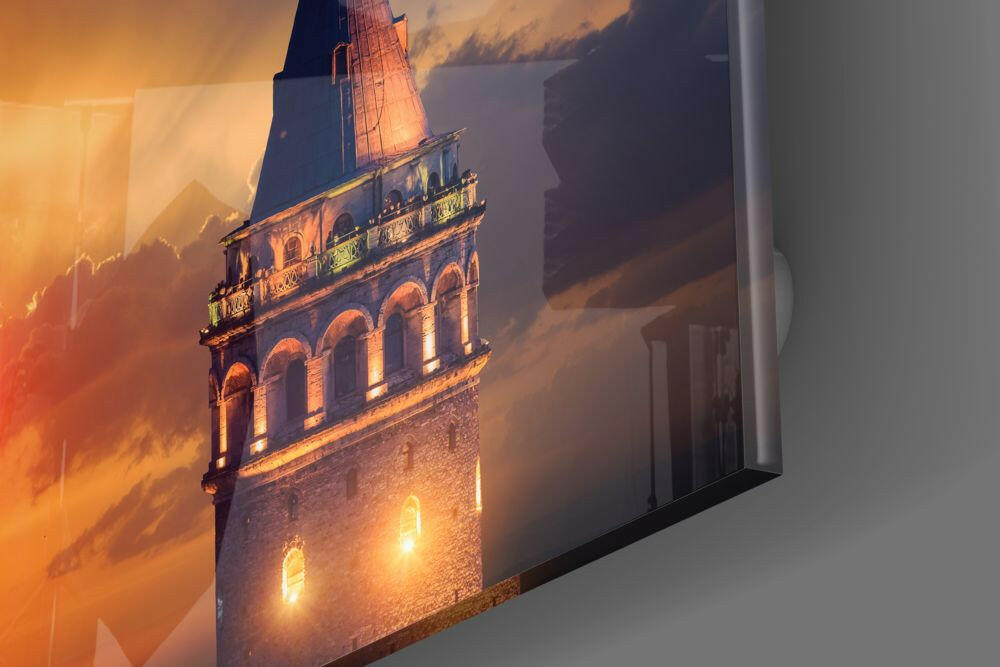 Galata Tower Glass Wall Art.