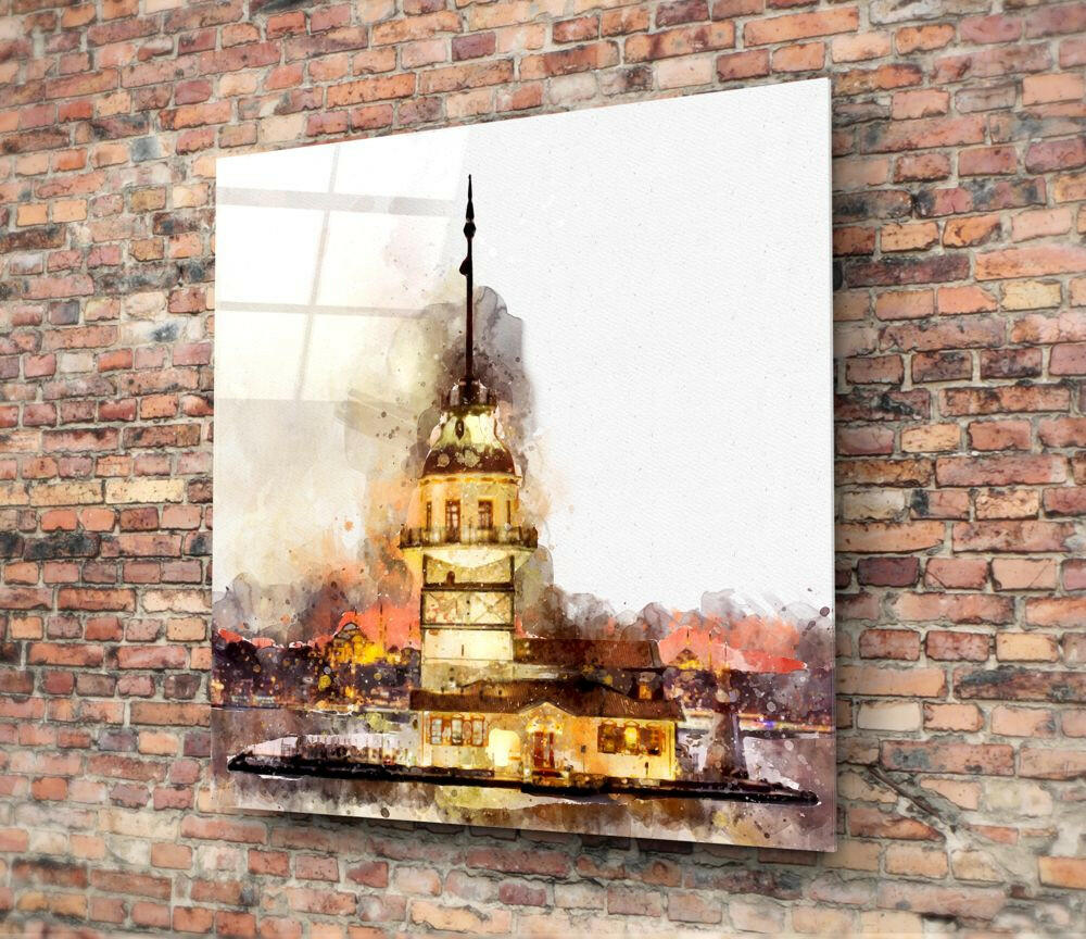 Maiden's Tower Glass Wall Art.